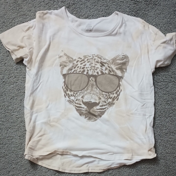 Stylish Cream Leopard Print Kids T-Shirt - Picture 1 of 4